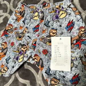 Handmade bamboo stretchy shorts. Sloth print